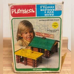 Vintage Playskool Orignal Lincoln Logs Set 885